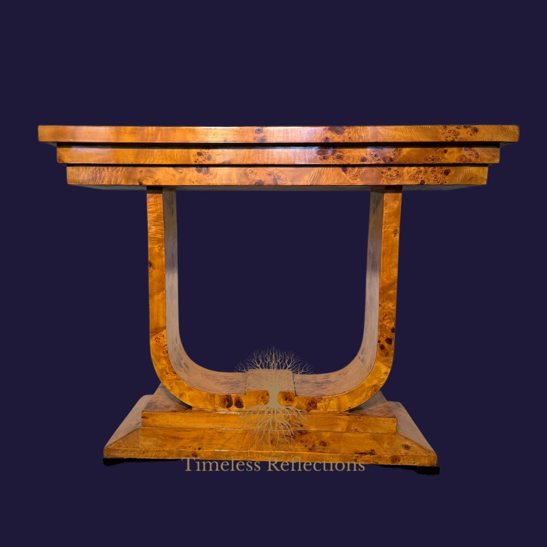 The Burlwood Grand Console Table