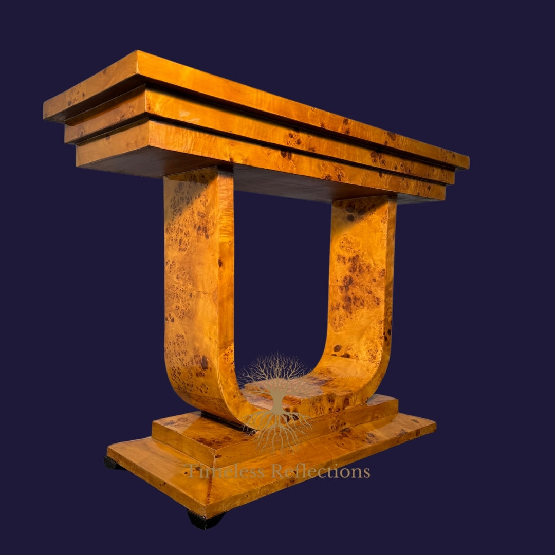 The Burlwood Grand Console Table