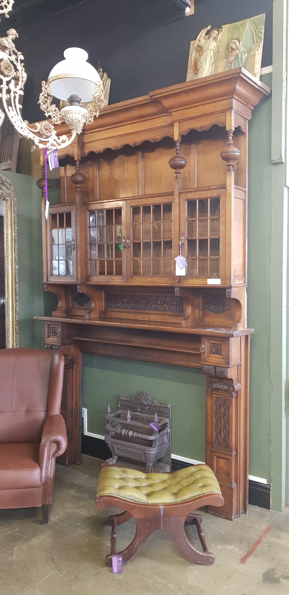 Exquisite Hand-Carved Fireplace by Harry Percy Jackson